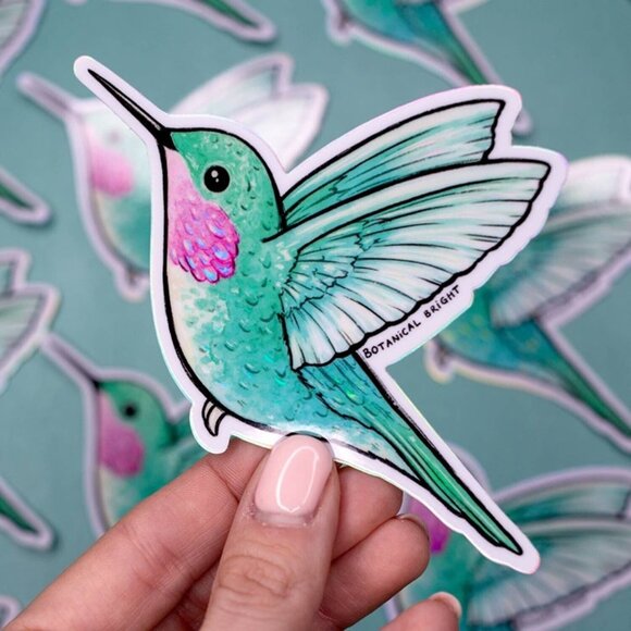 Hummingbird‎ Sticker - Waterproof Vinyl Decal - Holographic Details - 3 for $15 - Picture 4 of 7